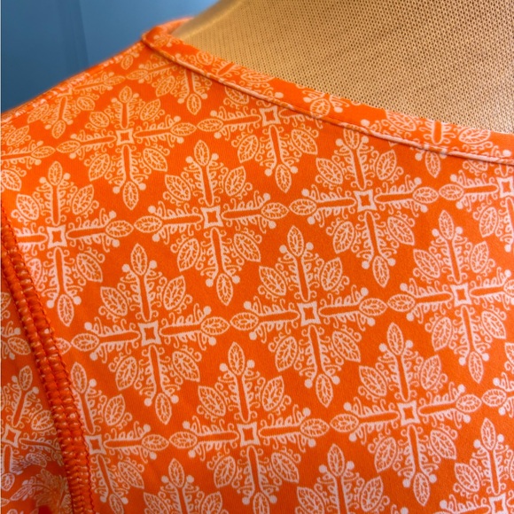 3/4 sleeve light orange & white easy dress! UPF 50 fabric - Picture 2 of 7